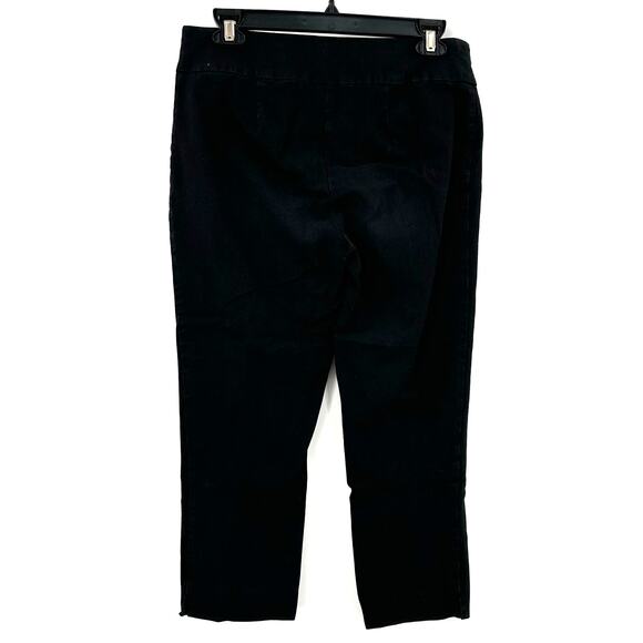 Chico's So Slimming Size 0 / Size Small 4 Crop Pull On Pants Black Cotton Casual - Picture 2 of 4
